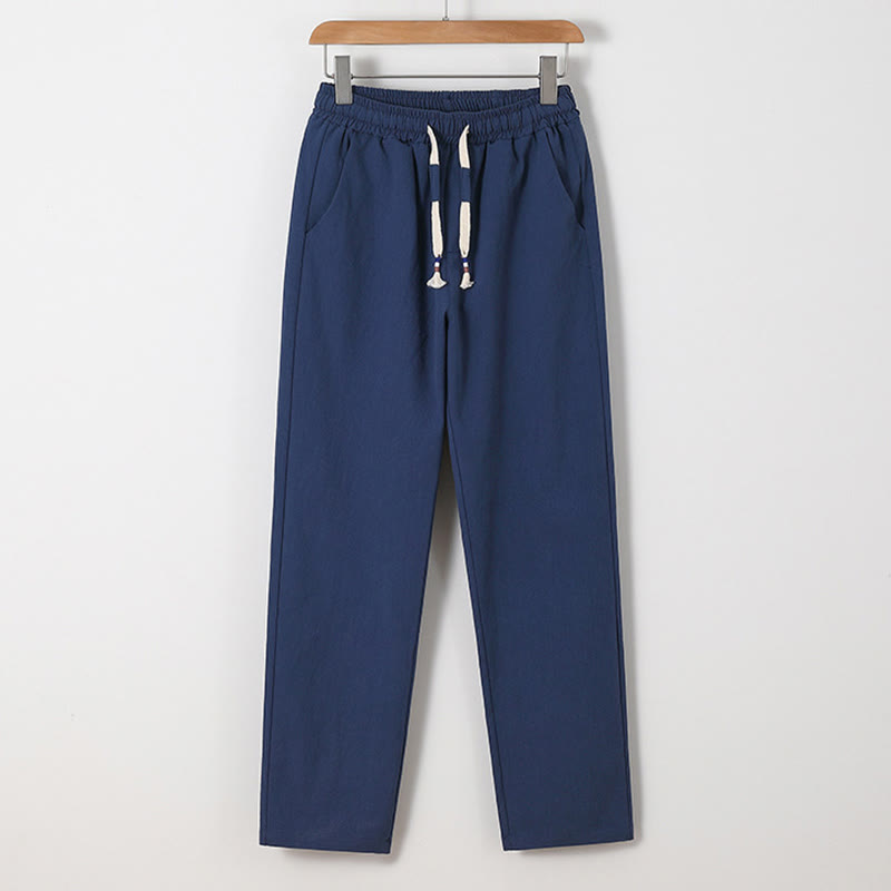 Conjunto de 2 piezas de camisa y pantalones de algodón con bolsillos y diseño de grullas con caracteres chinos de Buddha Stones y tela de meditación para hombre - image 6