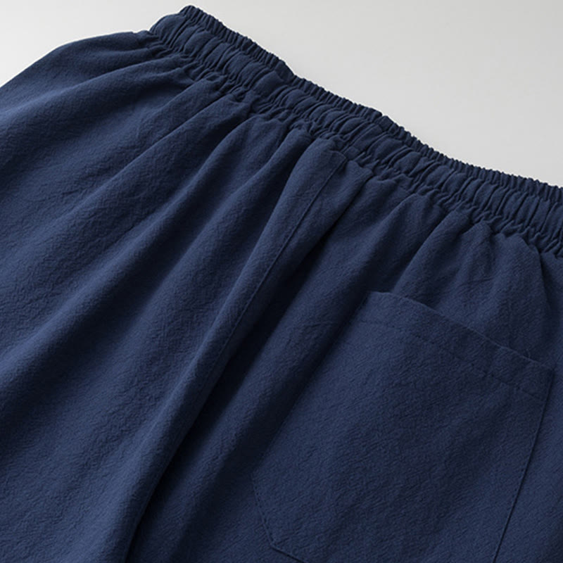 Conjunto de 2 piezas de camisa y pantalones de algodón con bolsillos y diseño de grullas con caracteres chinos de Buddha Stones y tela de meditación para hombre - image 12