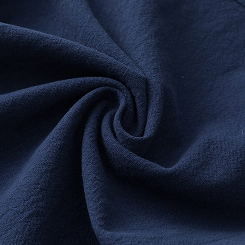 Conjunto de 2 piezas de camisa y pantalones de algodón con bolsillos y diseño de grullas con caracteres chinos de Buddha Stones y tela de meditación para hombre - image 16