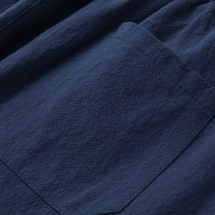 Conjunto de 2 piezas de camisa y pantalones de algodón con bolsillos y diseño de grullas con caracteres chinos de Buddha Stones y tela de meditación para hombre - image 13