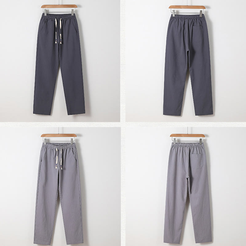 Conjunto de 2 piezas de camisa y pantalones de algodón con bolsillos y diseño de grullas con caracteres chinos de Buddha Stones y tela de meditación para hombre - image 31