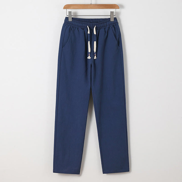 Conjunto de 2 piezas de camisa y pantalones de algodón con bolsillos y diseño de grullas con caracteres chinos de Buddha Stones y tela de meditación para hombre - image 7