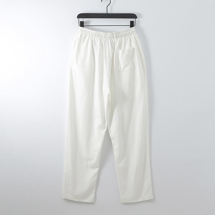 Conjunto de 2 piezas de camisa y pantalones de algodón con cuello en V y bolsillos para meditación de verano para hombre con Buddha Stones - image 4