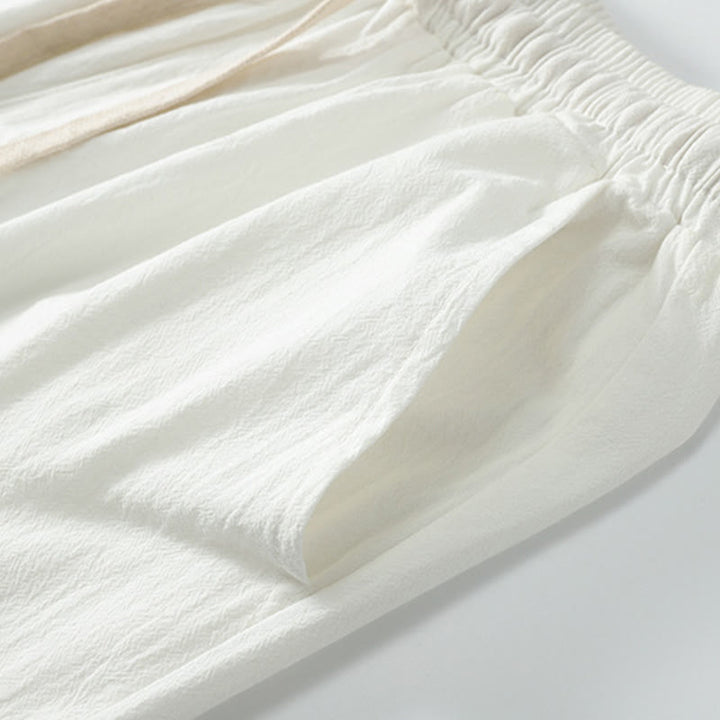 Conjunto de 2 piezas de camisa y pantalones de algodón con cuello en V y bolsillos para meditación de verano para hombre con Buddha Stones - image 6