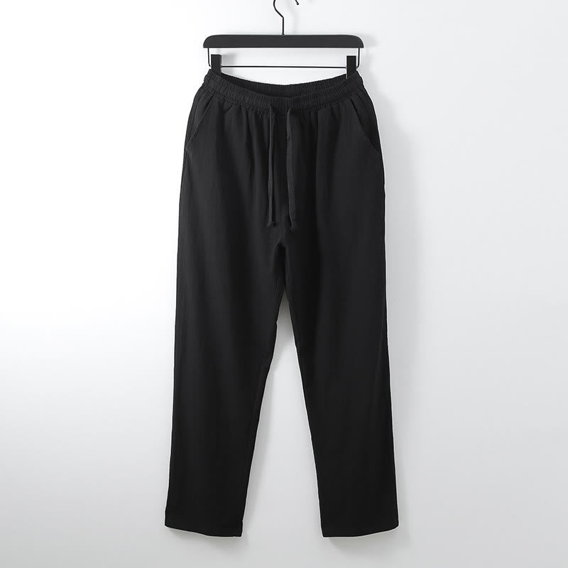 Conjunto de 2 piezas de camisa y pantalones de algodón con cuello en V y bolsillos para meditación de verano para hombre con Buddha Stones - image 14