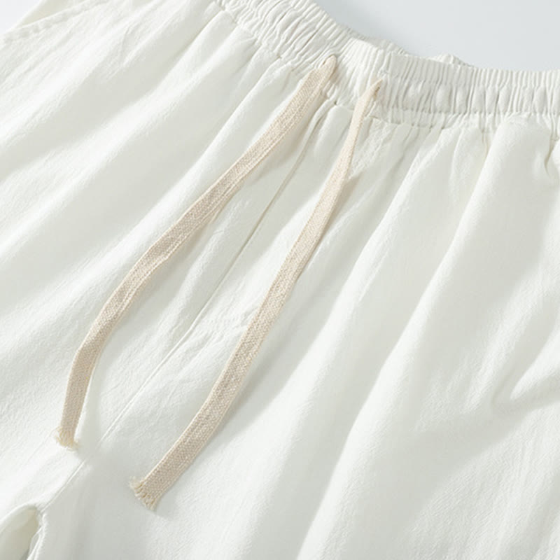 Conjunto de 2 piezas de camisa y pantalones de algodón con cuello en V y bolsillos para meditación de verano para hombre con Buddha Stones - image 11