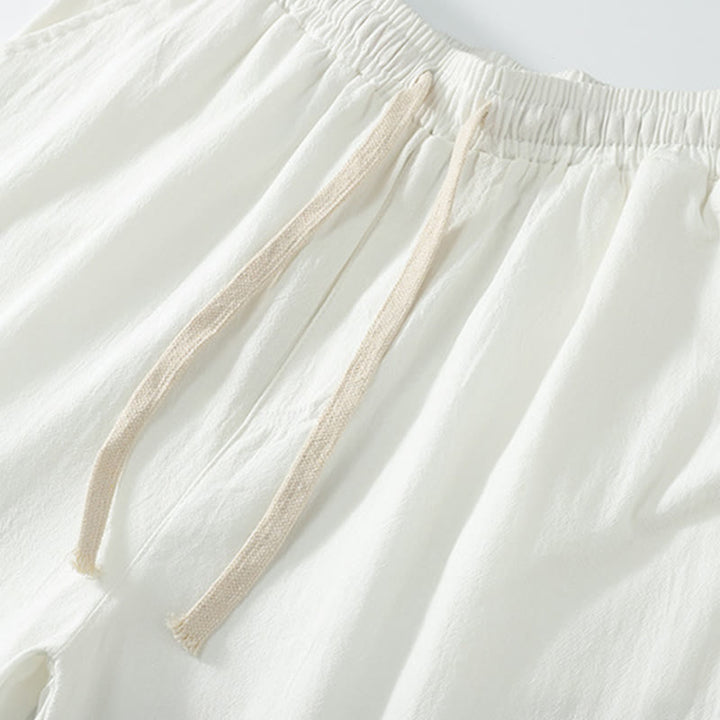 Conjunto de 2 piezas de camisa y pantalones de algodón con cuello en V y bolsillos para meditación de verano para hombre con Buddha Stones - image 11