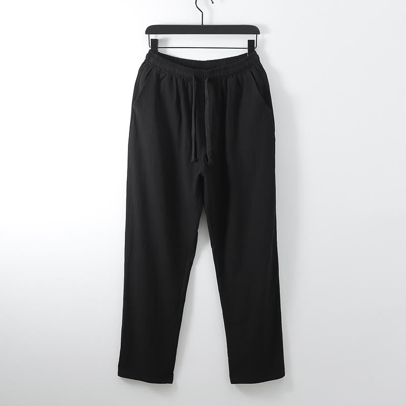 Conjunto de 2 pantalones kimono de algodón con cordones y bolsillos para hombre con Buddha Stones . - image 8