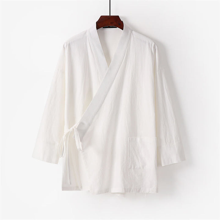 Conjunto de 2 pantalones kimono de algodón con cordones y bolsillos para hombre con Buddha Stones . - image 2