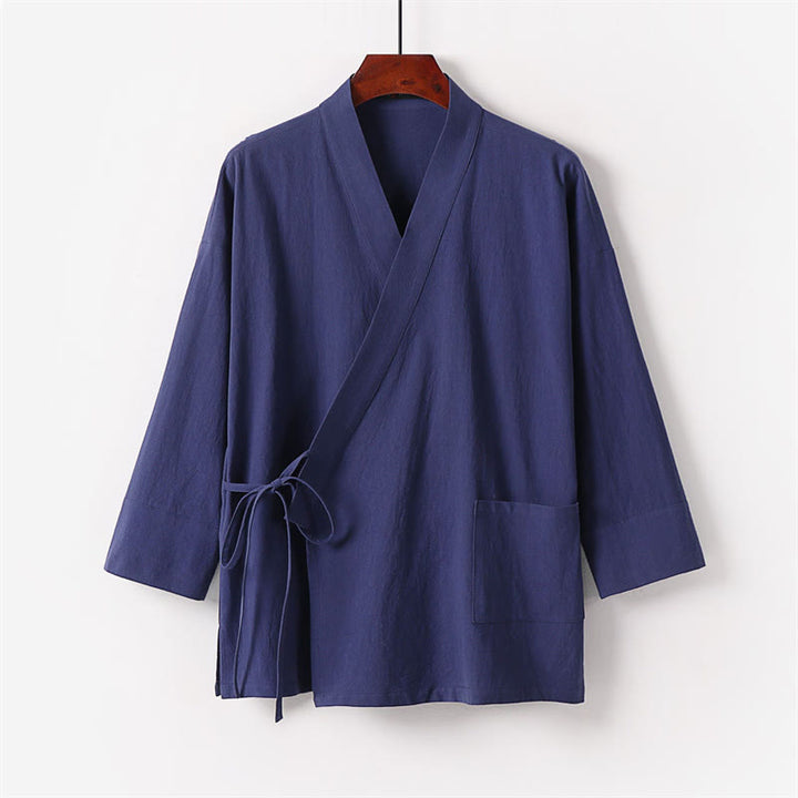 Conjunto de 2 pantalones kimono de algodón con cordones y bolsillos para hombre con Buddha Stones . - image 12