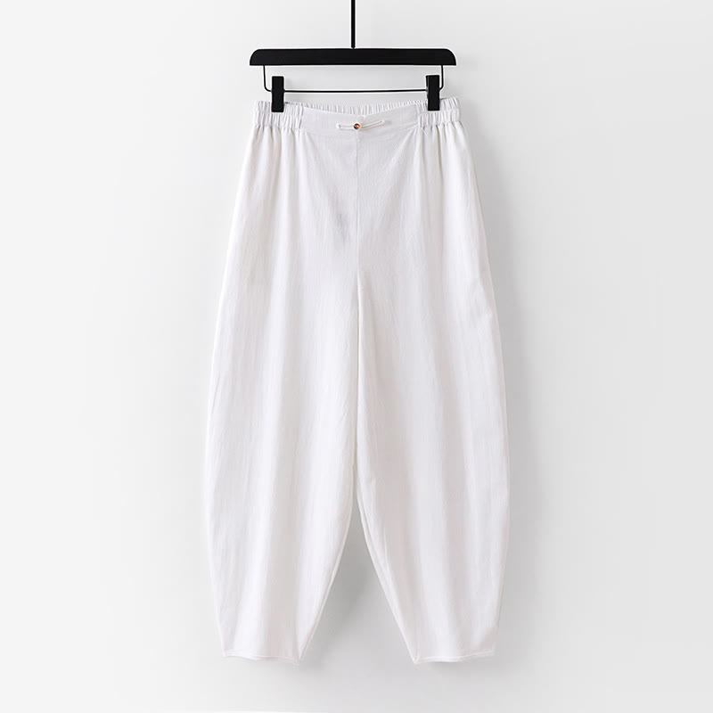 Conjunto de 2 piezas de camisa y pantalones de algodón con cuello en V y media manga con bolsillos para meditación de Buddha Stones para hombre - image 7