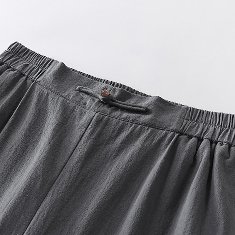 Conjunto de 2 piezas de camisa y pantalones de algodón con cuello en V y media manga con bolsillos para meditación de Buddha Stones para hombre - image 11