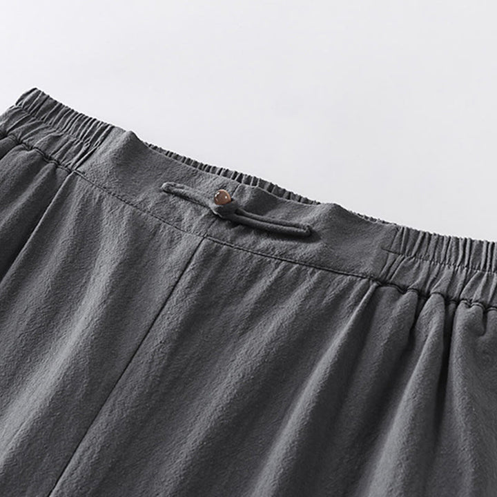 Conjunto de 2 piezas de camisa y pantalones de algodón con cuello en V y media manga con bolsillos para meditación de Buddha Stones para hombre - image 11