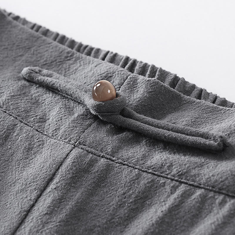 Conjunto de 2 piezas de camisa y pantalones de algodón con cuello en V y media manga con bolsillos para meditación de Buddha Stones para hombre - image 15