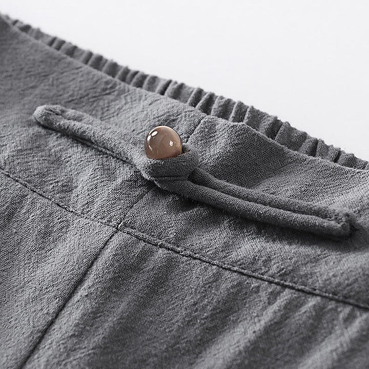 Conjunto de 2 piezas de camisa y pantalones de algodón con cuello en V y media manga con bolsillos para meditación de Buddha Stones para hombre - image 15