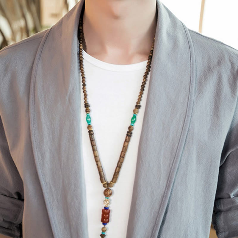 Chaqueta estilo kimono de algodón para hombre con solapas lisas y diseño vintage de Buddha Stones - image 11