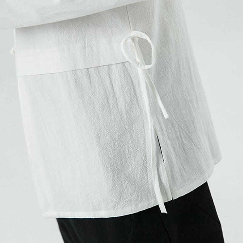 Camisa de algodón de manga larga para hombre con botones de rana y diseño vintage de Buddha Stones - image 10