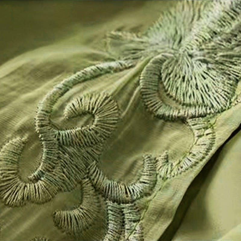 Pantalones anchos de lino y algodón con cordón para mujer, diseño retro informal con bordado de Buddha Stones y bolsillos - image 6