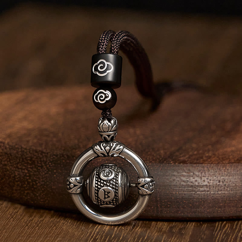 Collar con colgante giratorio de plata bañada en cobre con piedras de Buddha Stones Om Mani Padme Hum y riqueza - Cobre (Riqueza ♥ Suerte) - image 1