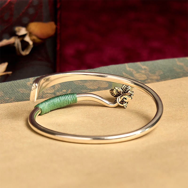 Pulsera brazalete con cuentas verdes de aleación de cobre y Buddha Stones para la suerte - image 2