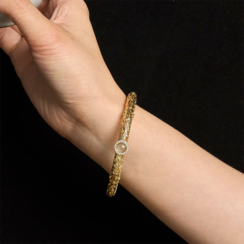 Pulsera de la suerte de cobre y jade con diseño de nubes y Buddha Stones, 60 mm (2,36 pulgadas) - image 15
