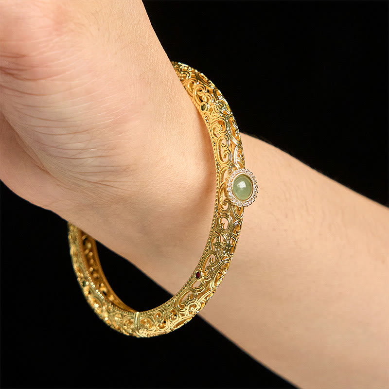 Pulsera de la suerte de cobre y jade con diseño de nubes y Buddha Stones, 60 mm (2,36 pulgadas) - image 14