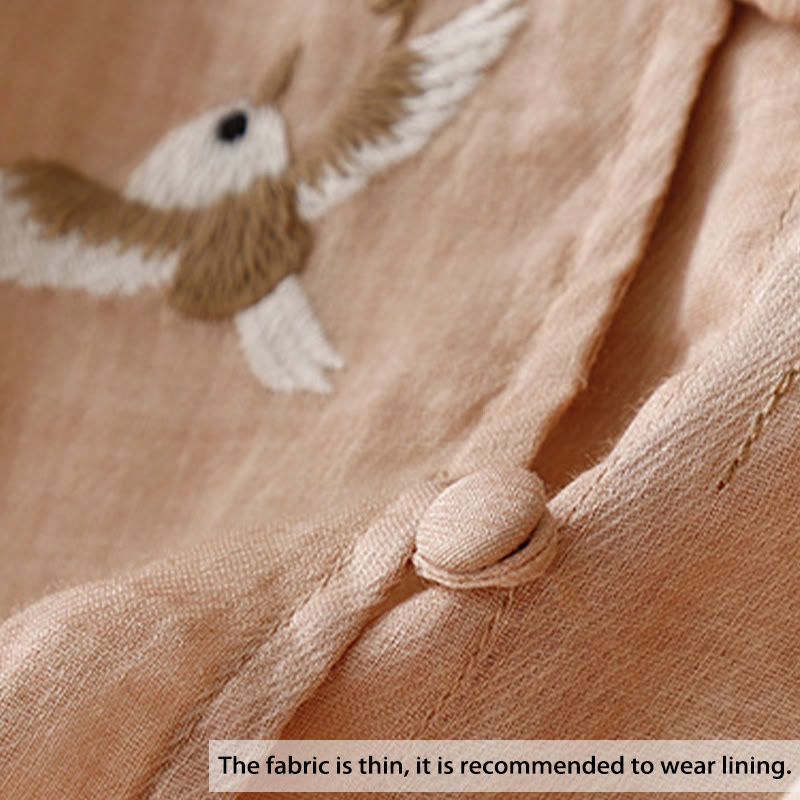 Blusa informal de cuello redondo con Buddha Stones , camisa de manga larga bordada, top de lino y algodón, camisas para mujer - image 2