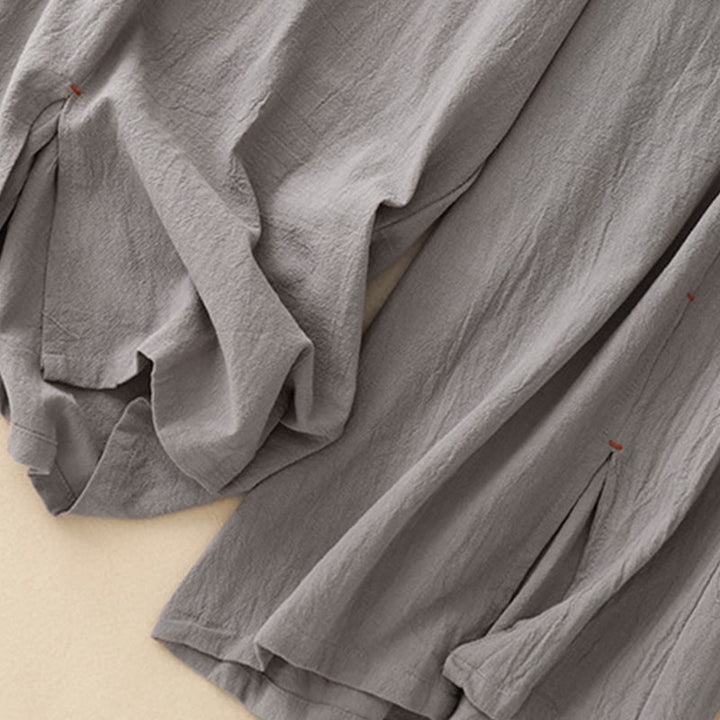 Pantalones casuales de algodón con aberturas laterales y pernera ancha para mujer, largos 7-8, con bolsillos , de Buddha Stones - image 12