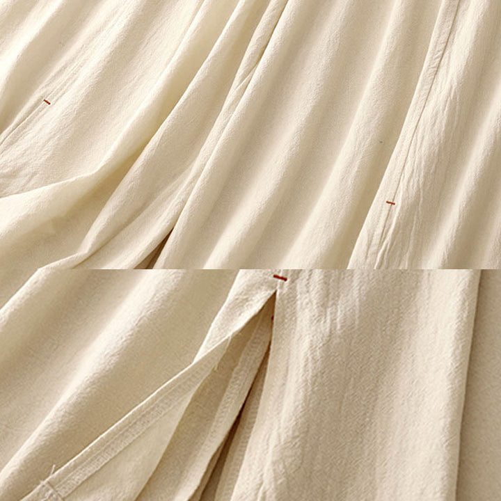 Pantalones casuales de algodón con aberturas laterales y pernera ancha para mujer, largos 7-8, con bolsillos , de Buddha Stones - image 8