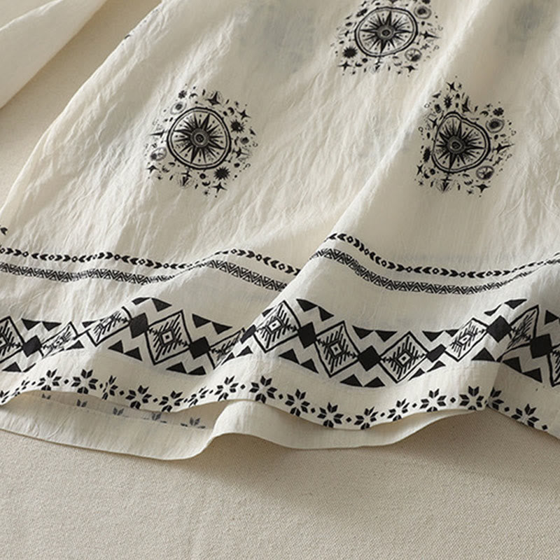 Pantalones anchos de algodón para mujer con estampado bohemio de Buddha Stones y patrón celestial con bolsillos - image 12