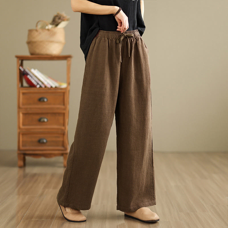 Pantalones estilo harén de algodón con cordón y bolsillos para mujer, estilo retro, de color liso, con estampado Buddha Stones Commute - Tierra de siena - US8-10，UK/AU12-14，EU40-42 (2XL) - image 14