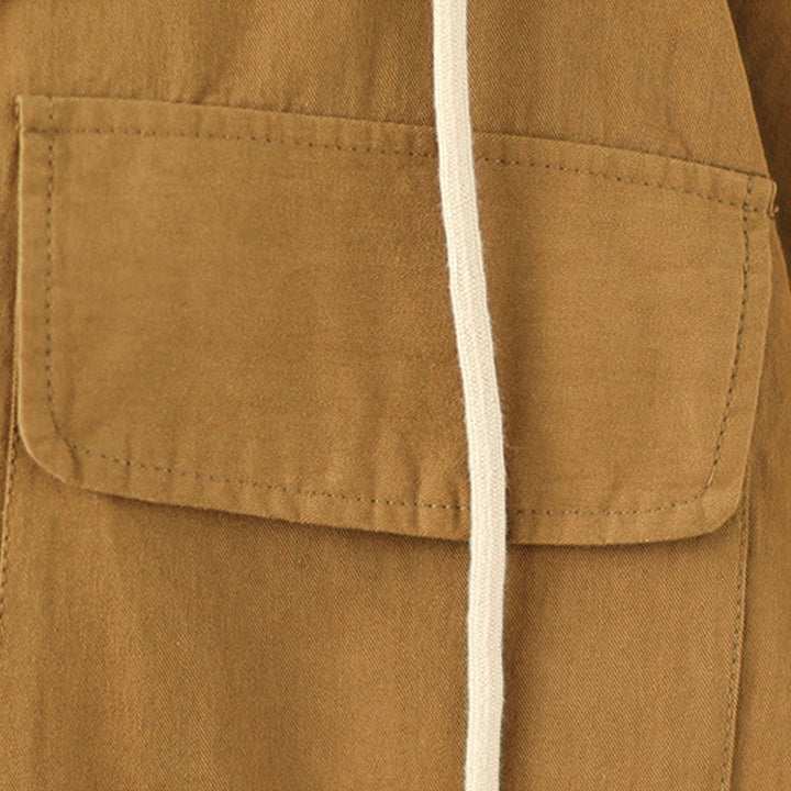 Chaqueta de lino y algodón con bolsillos para mujer con capucha y cordón ajustable Buddha Stones Casual Commute - image 13