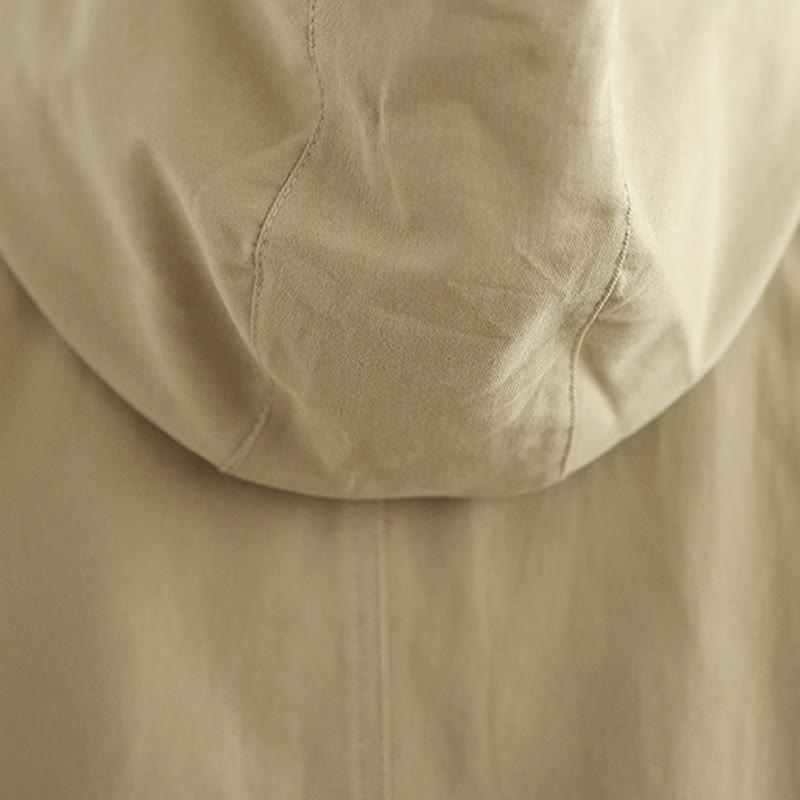 Chaqueta de lino y algodón con capucha vintage de otoño con estampado de Buddha Stones y bolsillos delanteros para mujer - image 12