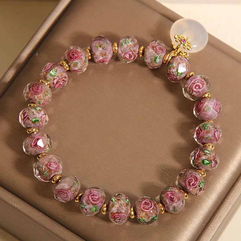Pulsera de la paz con cuentas de vidrio Liuli y Buddha Stones con hebilla de la paz - image 3