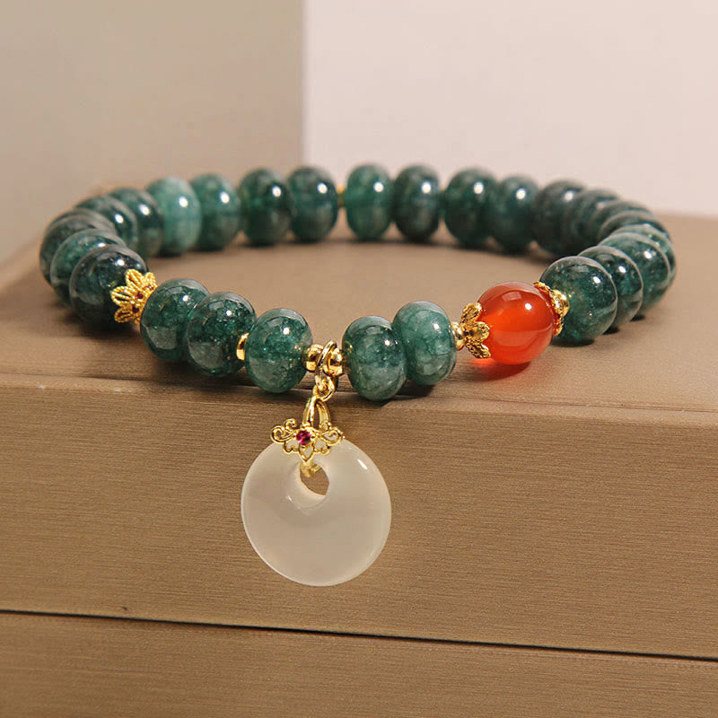 Pulsera de prosperidad con hebilla de paz y cuentas de jade azul de Buddha Stones - image 2