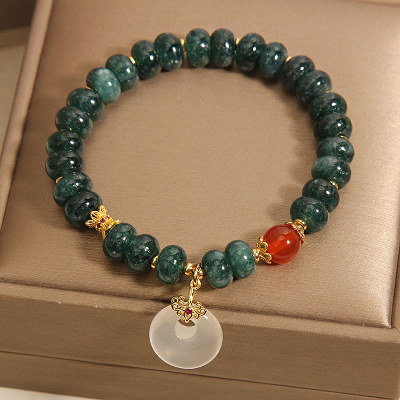 Pulsera de prosperidad con hebilla de paz y cuentas de jade azul de Buddha Stones - image 3