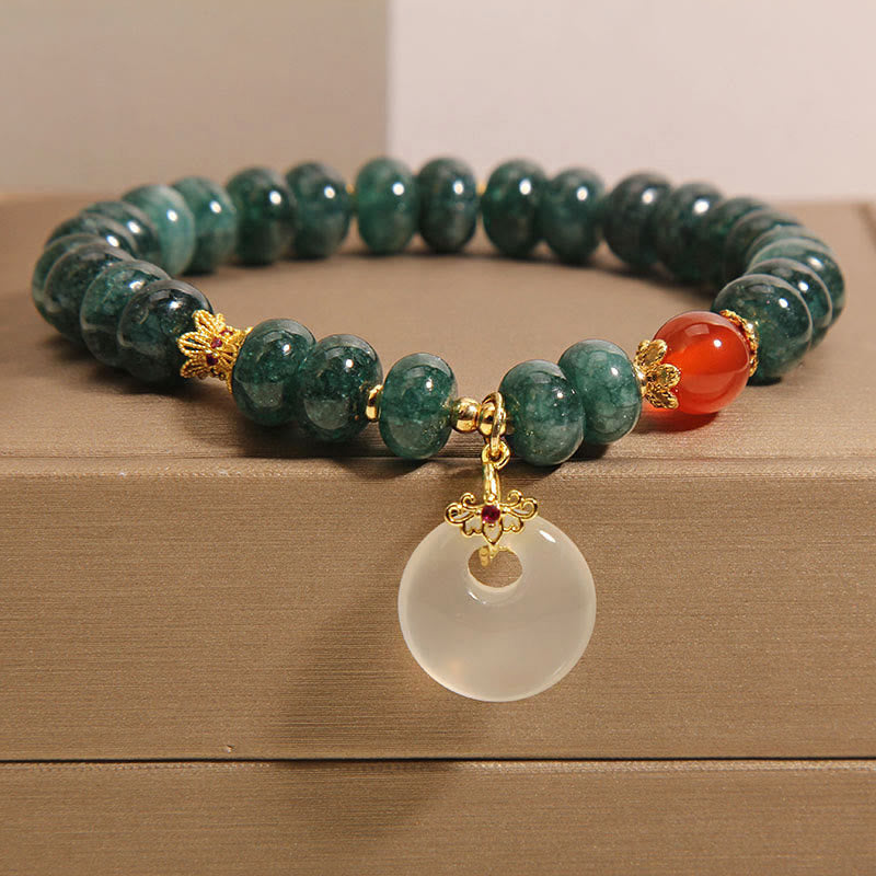Pulsera de prosperidad con hebilla de paz y cuentas de jade azul de Buddha Stones - Jade (circunferencia de la muñeca: 15-16 cm) - image 1