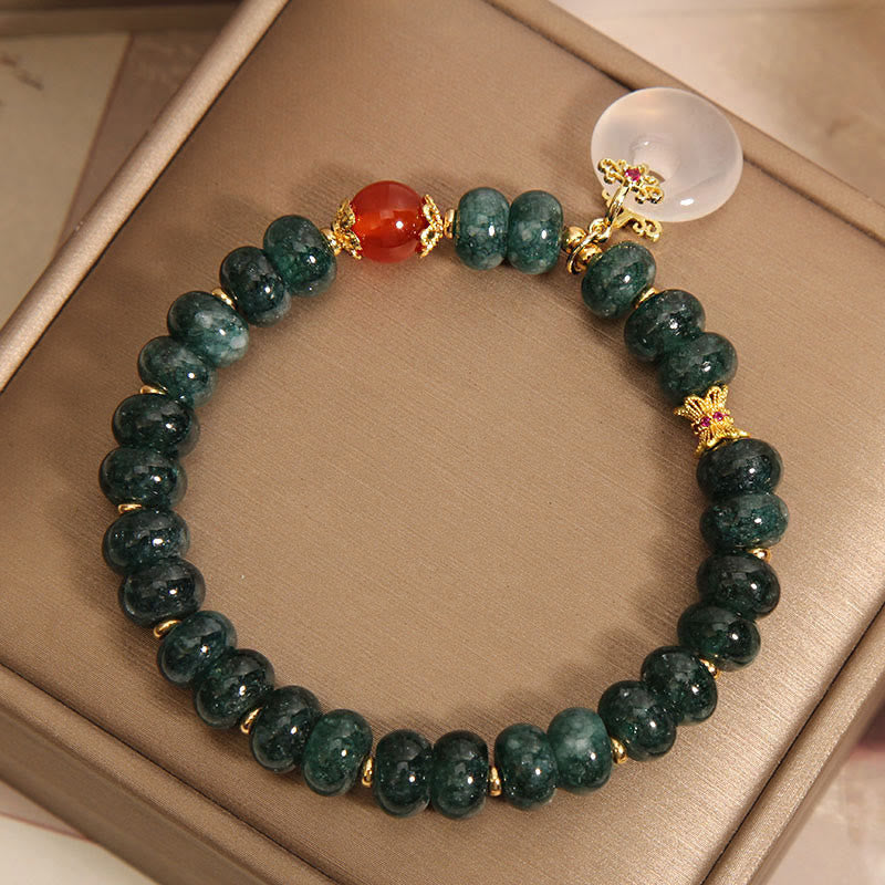 Pulsera de prosperidad con hebilla de paz y cuentas de jade azul de Buddha Stones - image 4