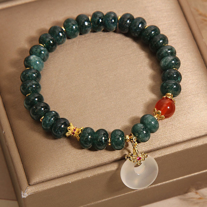 Pulsera de prosperidad con hebilla de paz y cuentas de jade azul de Buddha Stones - image 5