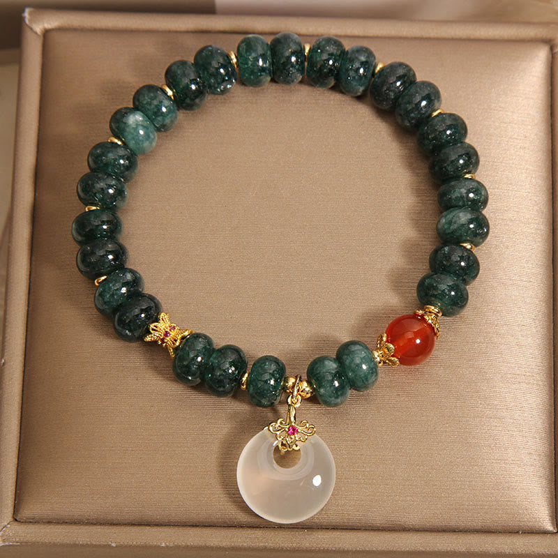 Pulsera de prosperidad con hebilla de paz y cuentas de jade azul de Buddha Stones - image 9