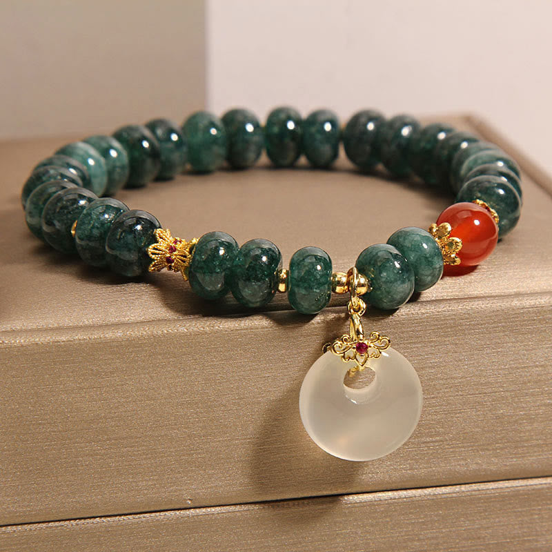 Pulsera de prosperidad con hebilla de paz y cuentas de jade azul de Buddha Stones - image 6