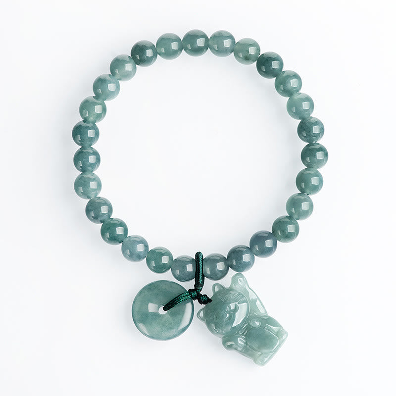 Pulsera de la prosperidad con hebilla de paz y jade azul de Buddha Stones - image 3