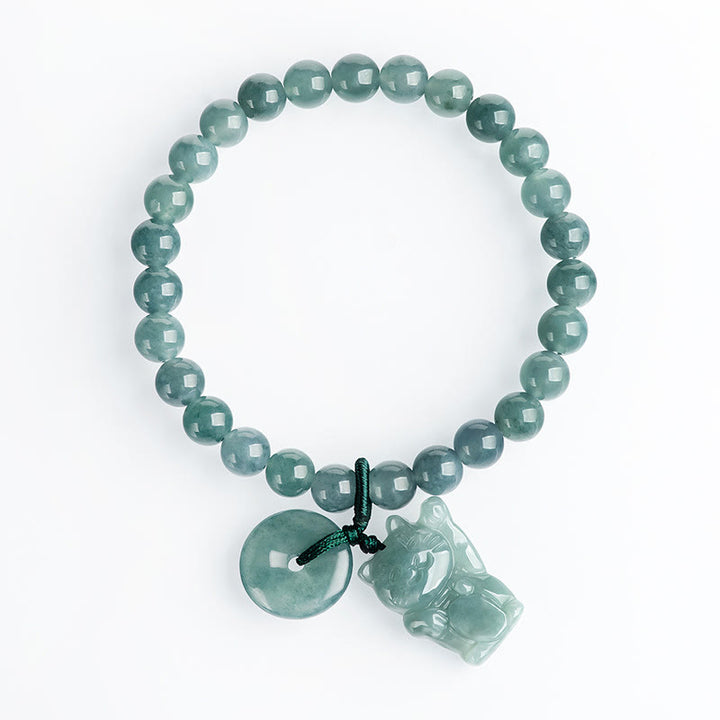 Pulsera de la prosperidad con hebilla de paz y jade azul de Buddha Stones - image 3