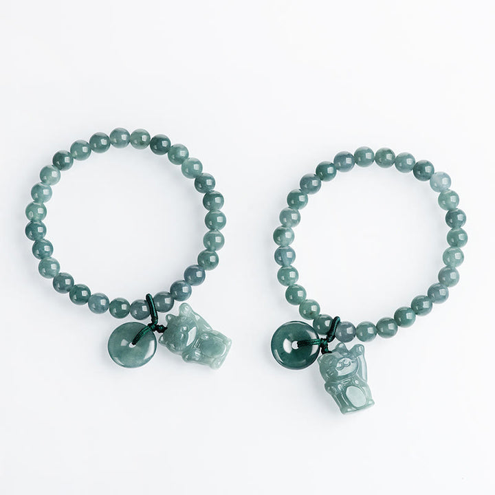 Pulsera de la prosperidad con hebilla de paz y jade azul de Buddha Stones - image 10