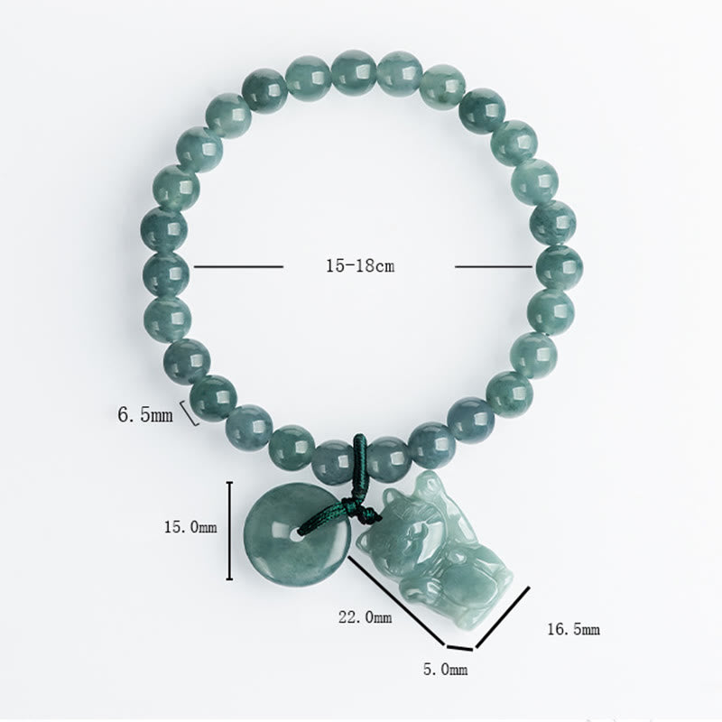 Pulsera de la prosperidad con hebilla de paz y jade azul de Buddha Stones - image 8