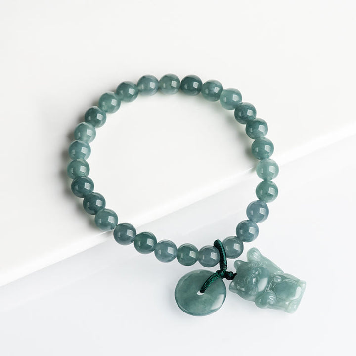 Pulsera de la prosperidad con hebilla de paz y jade azul de Buddha Stones - image 11