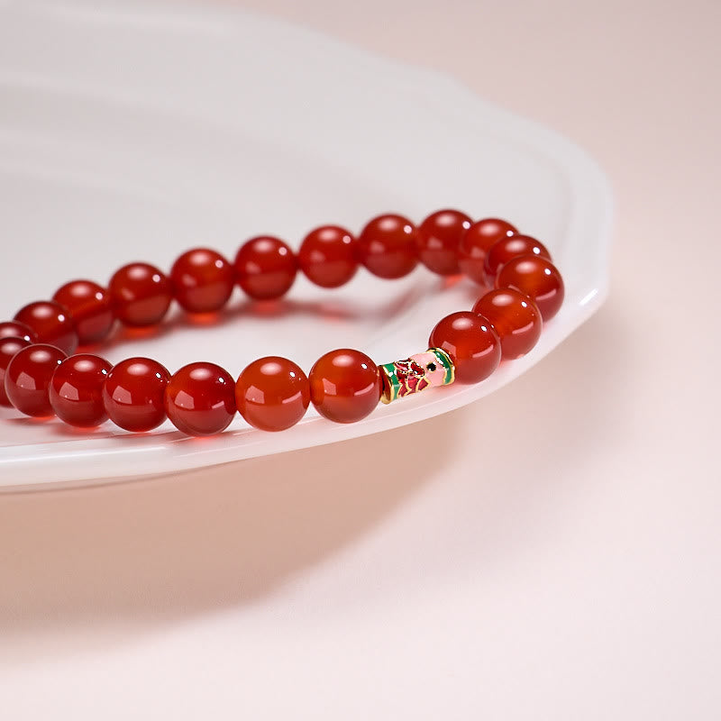 Pulsera de confianza de pez koi de la suerte con ágata roja natural de Buddha Stones - image 6