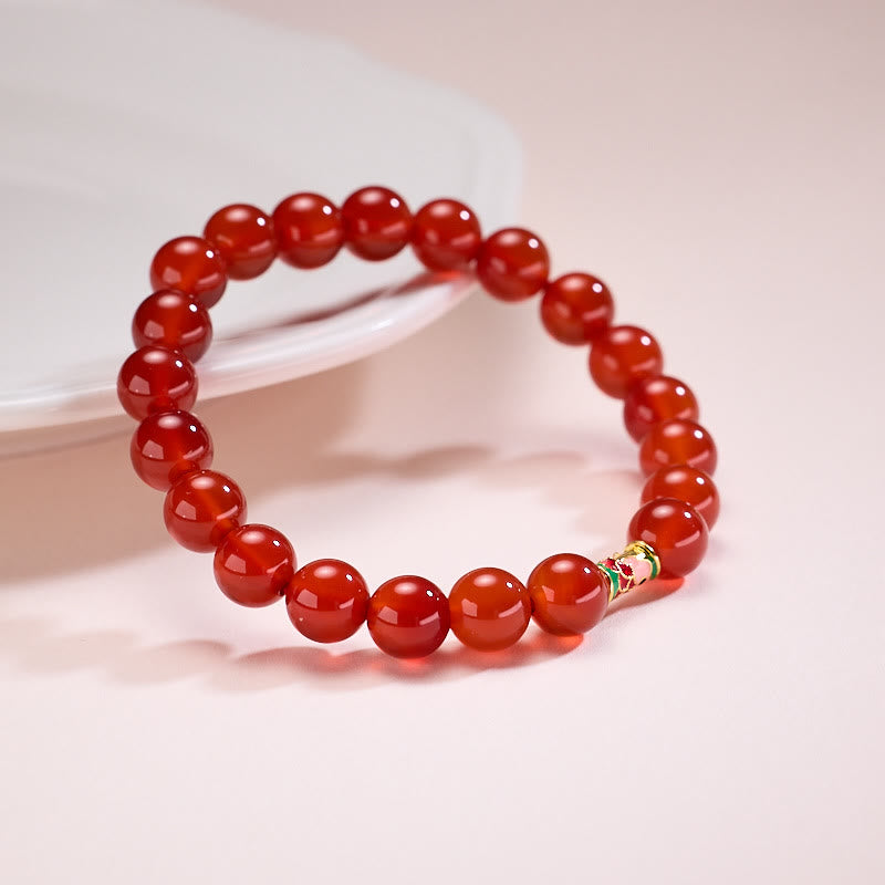 Pulsera de confianza de pez koi de la suerte con ágata roja natural de Buddha Stones - image 7