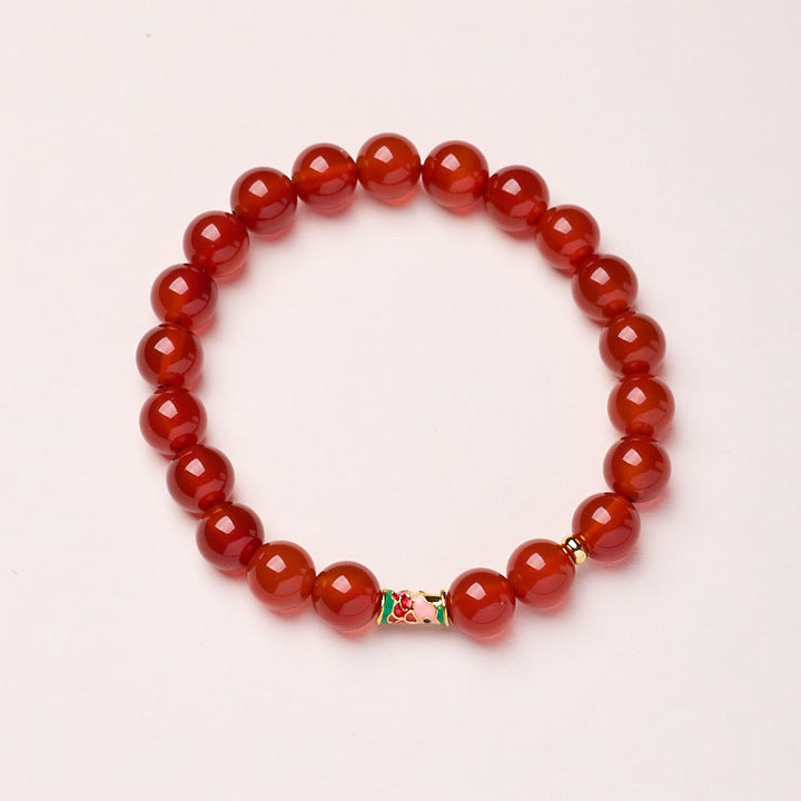 Pulsera de confianza de pez koi de la suerte con ágata roja natural de Buddha Stones - Ágata roja de 8 mm - image 5