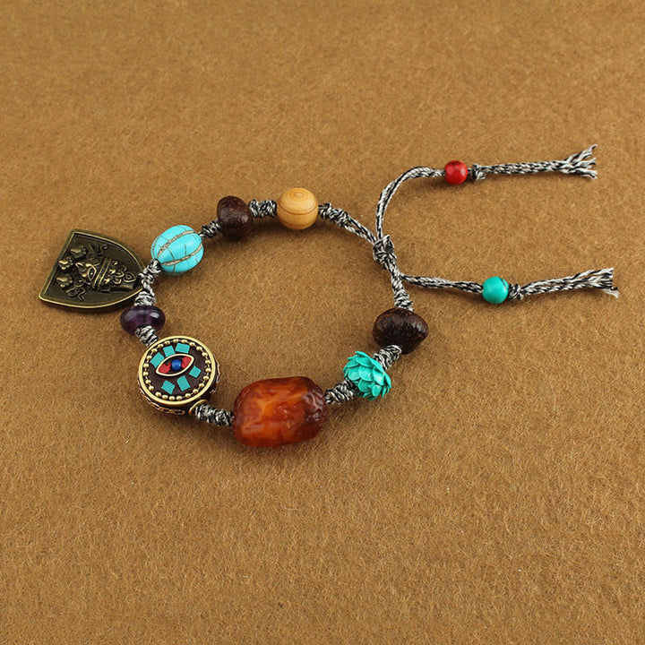 Pulsera de cuerda protectora de zakiram con ojo de Buddha Stones de Buda - image 4